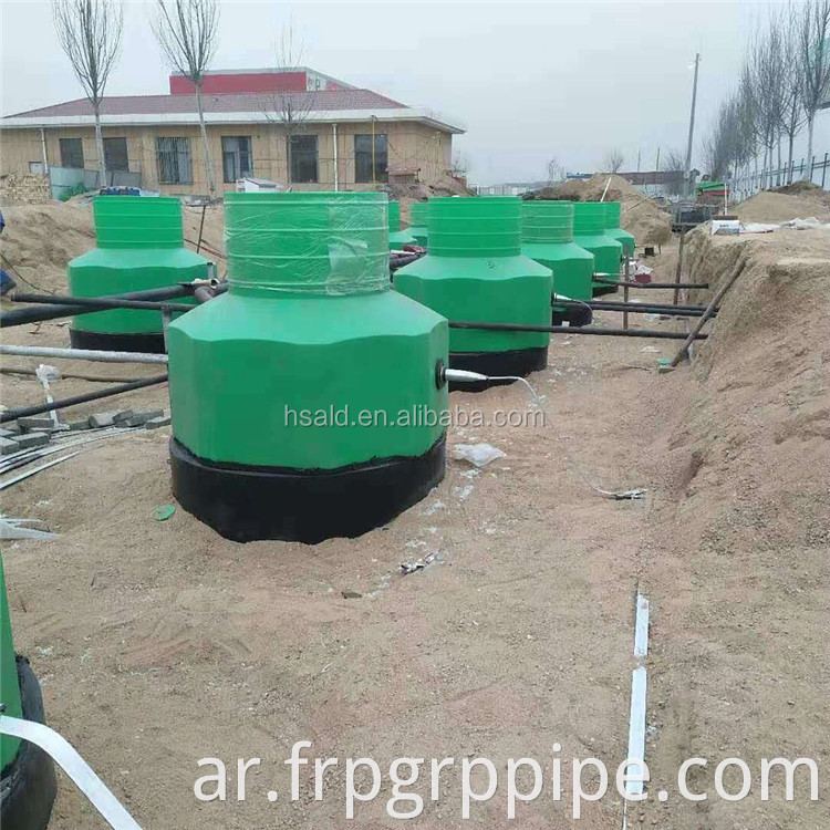 Fiberlglass FRP Tank Sump لخزان تخزين الوقود تحت الأرض في محطة الوقود PE دبابة الحوض